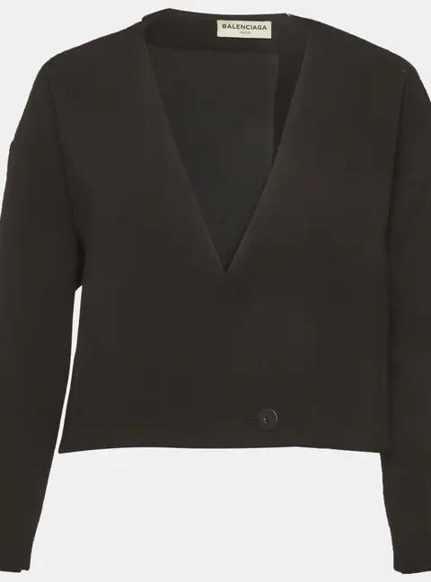 Balenciaga Black Wool Oversized Cropped Jacket S