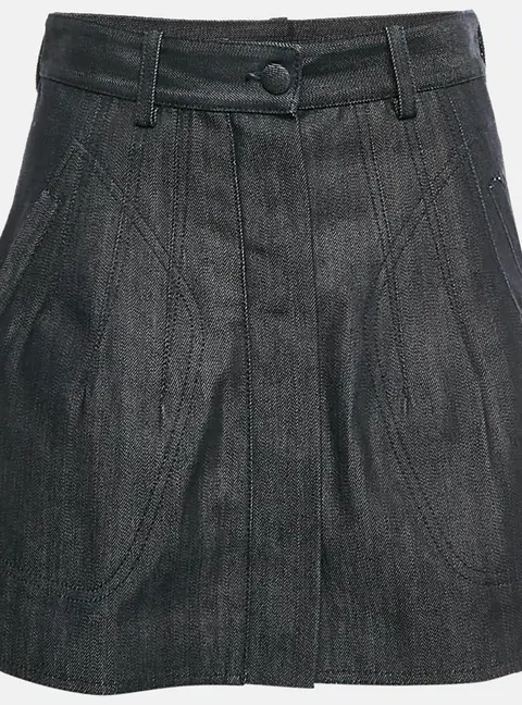 Balenciaga Navy Blue Denim Mini Skirt M