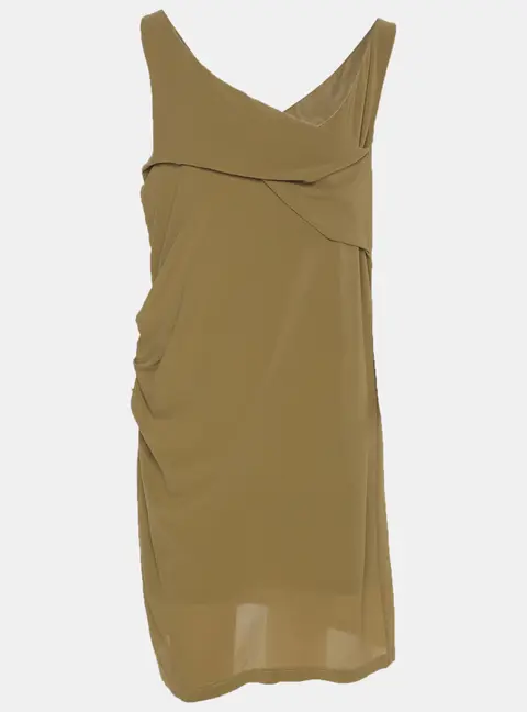 Balenciaga Green Stretch Crepe Sleeveless Dress L