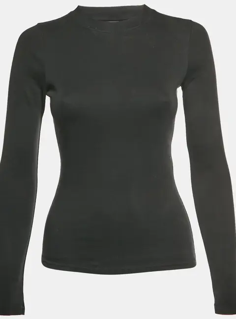 Balenciaga Black Jersey Long Sleeves Top M