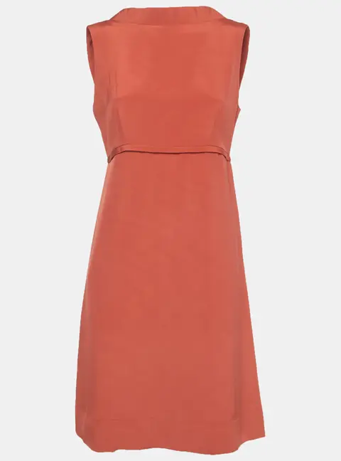 Balenciaga Orange Silk Sleeveless Mini Dress M