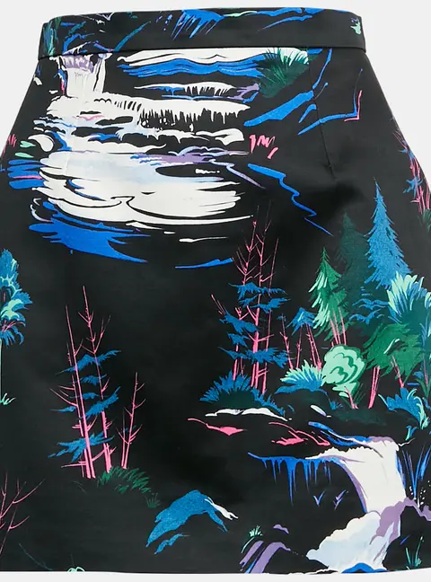 Balenciaga Multicolour Landscape Print Cotton Mini Skirt M