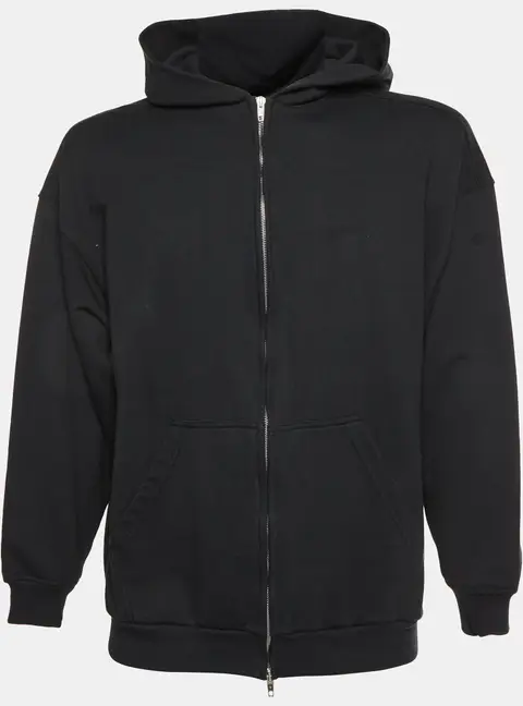 Balenciaga Unisex Black Cotton Zip-up Hoodie S