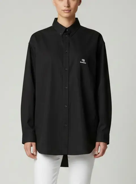 Balenciaga Unisex Black Cotton Long Sleeves Shirt M