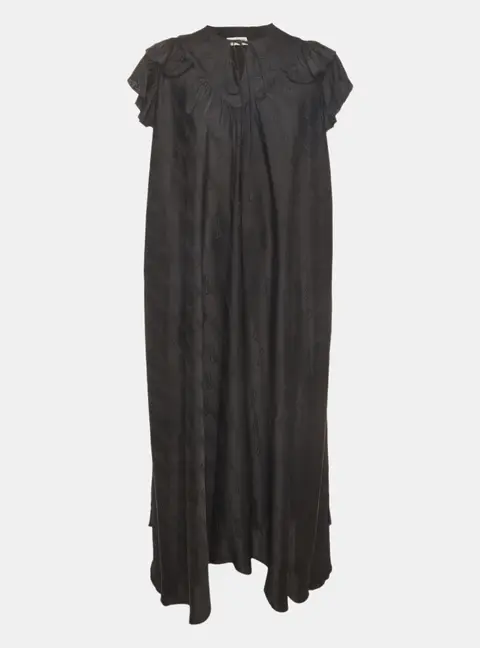 Balenciaga Black Monogram Jacquard Flou Maxi Dress S