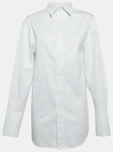 Balenciaga White Workout Print Gabardine Oversized Shirt S