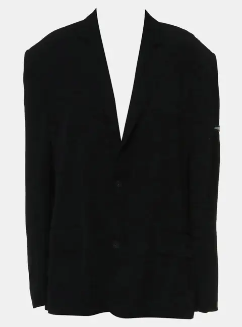 Balenciaga Black Oversized Unisex Logo Blazer M