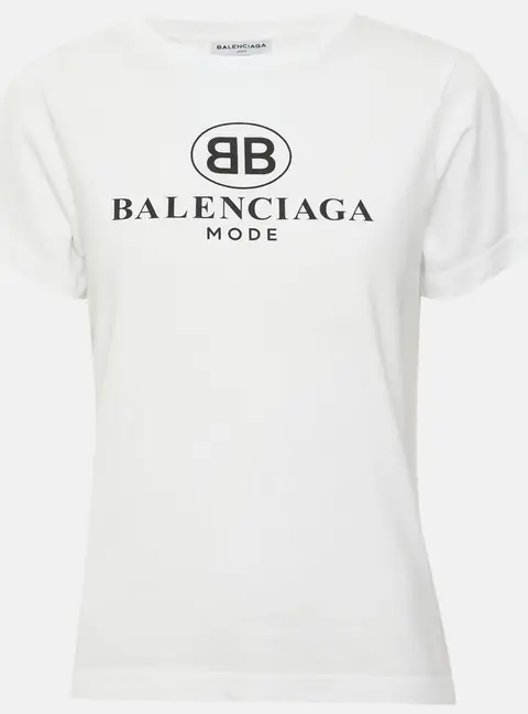 Balenciaga White Logo BB Mode Graphic Print Jersey T-Shirt S