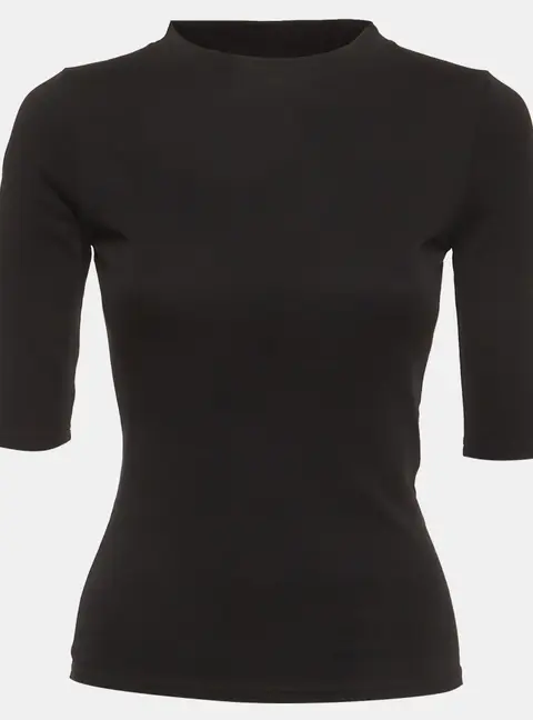 Balenciaga Black Jersey 3/4 Sleeve Crewneck T-Shirt M