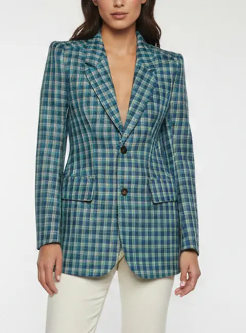 Balenciaga Multicolor Wool Hourglass Blazer M