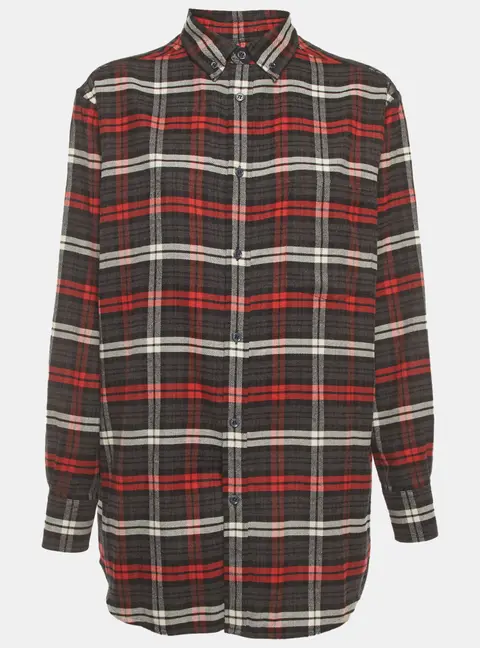 Balenciaga Multicolor Plaid Cotton Oversized Flannel Shirt S
