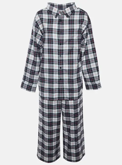 Balenciaga Multicolour Plaid Flannel Oversized Shirt and Pants Set S