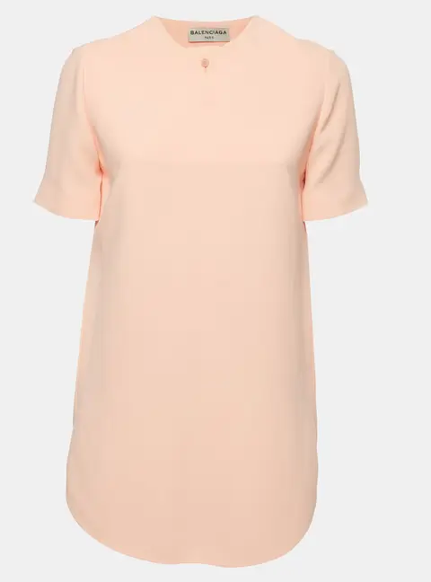 Balenciaga Pink Stretch Crepe Asymmetric Hem Mini Dress S