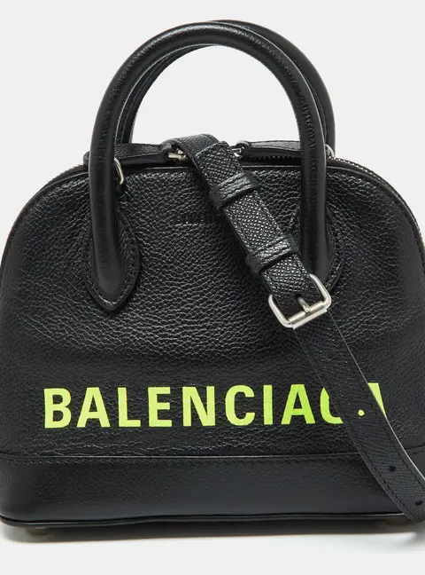 Balenciaga Ville Black Leather Satchel