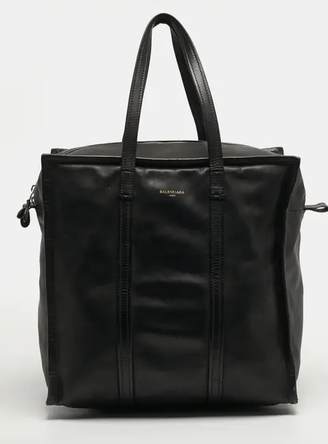 Balenciaga Bazar Medium Black Leather Tote
