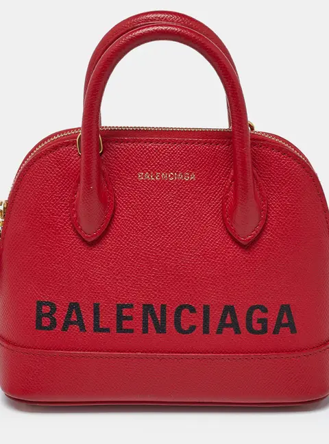 Balenciaga Ville XXS Red Leather Satchel