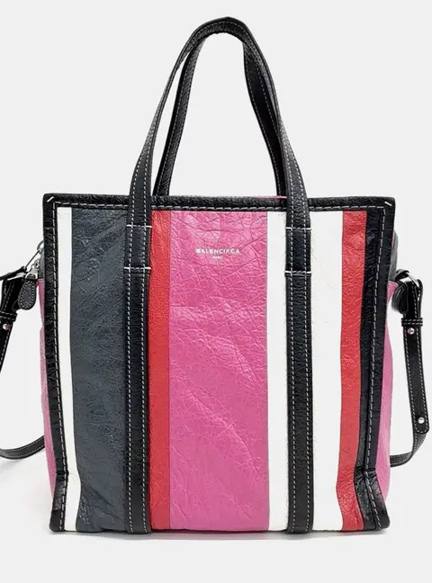 Balenciaga Bazaar Small Multicolor Arena Leather Tote Bag