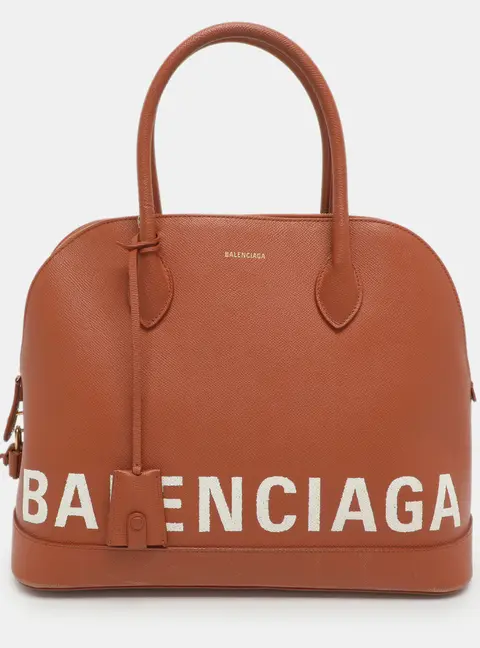 Balenciaga Ville Medium Brown Leather Top Handle Bag