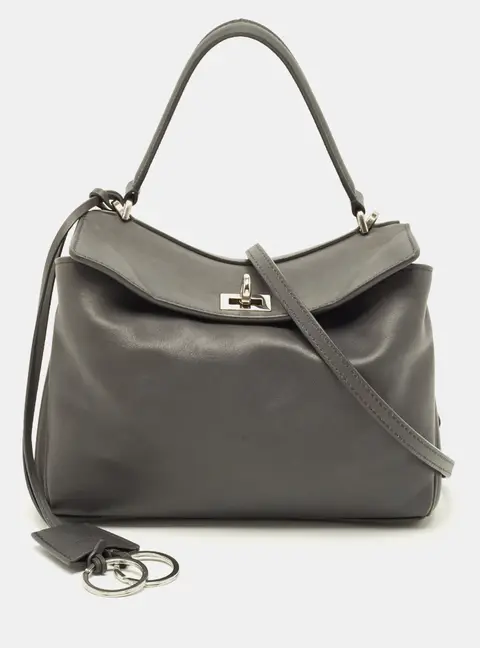 Balenciaga Rodeo Mini Grey Leather Top Handle Bag