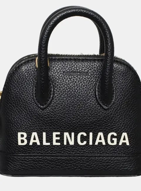 Balenciaga Ville Mini Black Leather Top Handle Bag