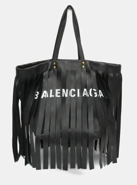 Balenciaga Laundry Cabas S Black Leather Tote Bag