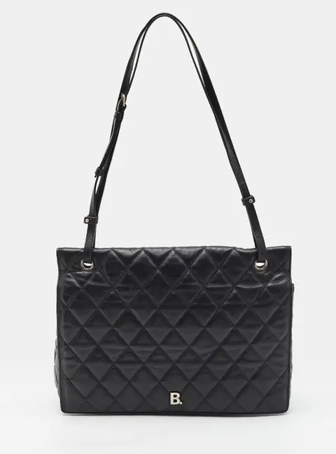 Balenciaga Touch B Large Black Quilted Leather Shoulder Bag