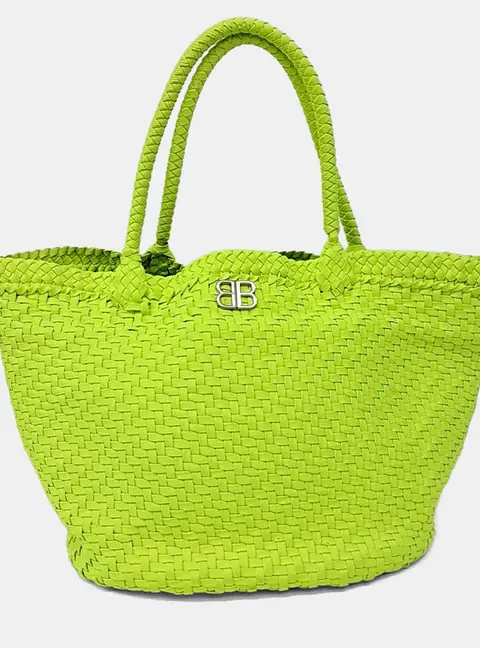 Balenciaga Fabric Neon Shoelace Tote Bag (508906)