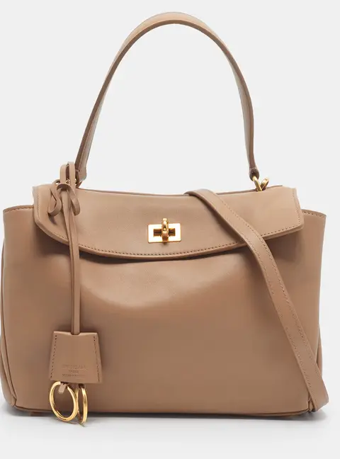 Balenciaga Rodeo Small Beige Leather Top Handle Bag