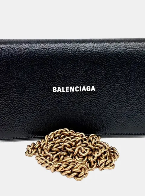 Balenciaga Black Leather Flap Mini Crossbody Bag (655742)