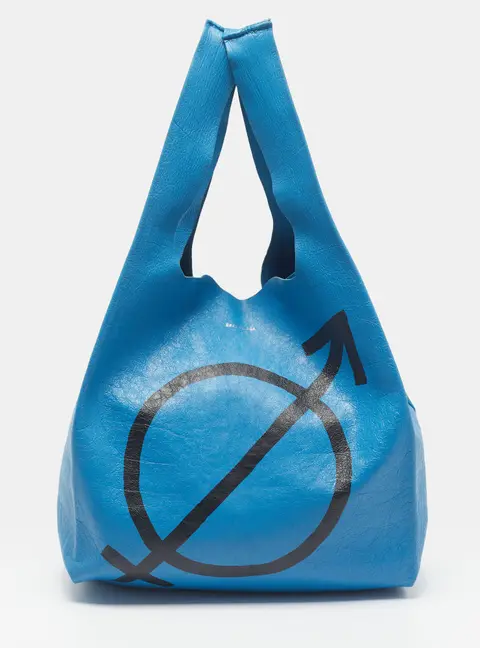Balenciaga Supermarket Blue Leather Shopper Tote