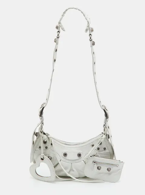Balenciaga Le Cagole White Leather Shoulder Bag