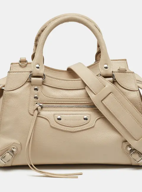 Balenciaga Neo Classic City Small Beige Leather Tote
