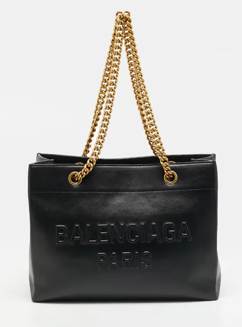 Balenciaga Duty Free Medium Black Leather Tote