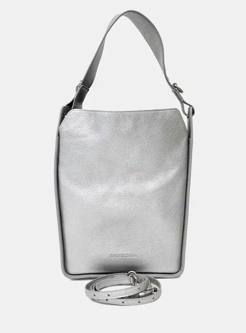 Balenciaga Silver Leather Toul 2.0 Shoulder Bag (659920)