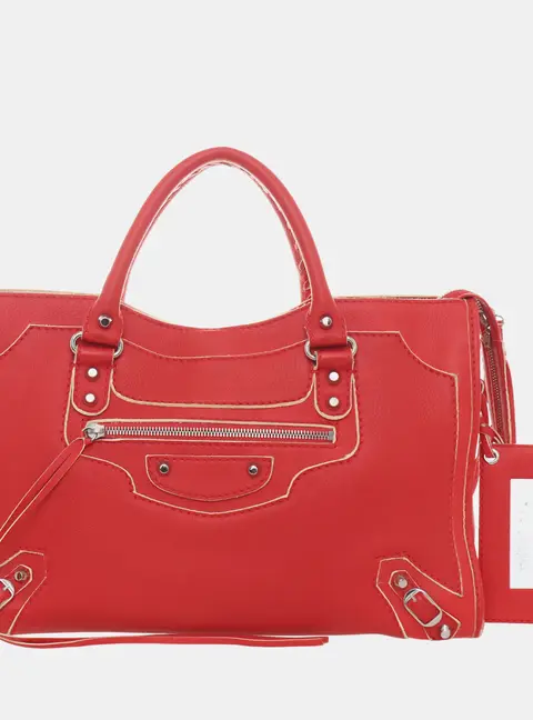 Balenciaga Classic City Small Red Leather Top Handle Bag