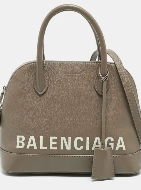 Balenciaga Ville Small Beige Leather Satchel