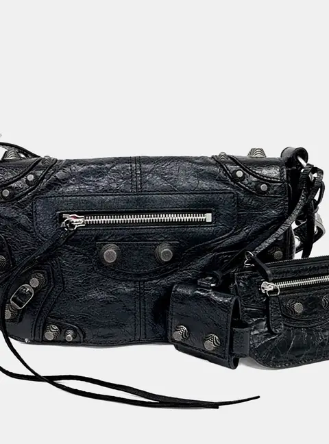 Balenciaga Black Leather Le Cagol Flap Bag XS