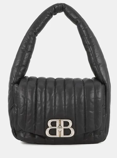 Balenciaga Monaco Small Black Lambskin Leather Shoulder Bag