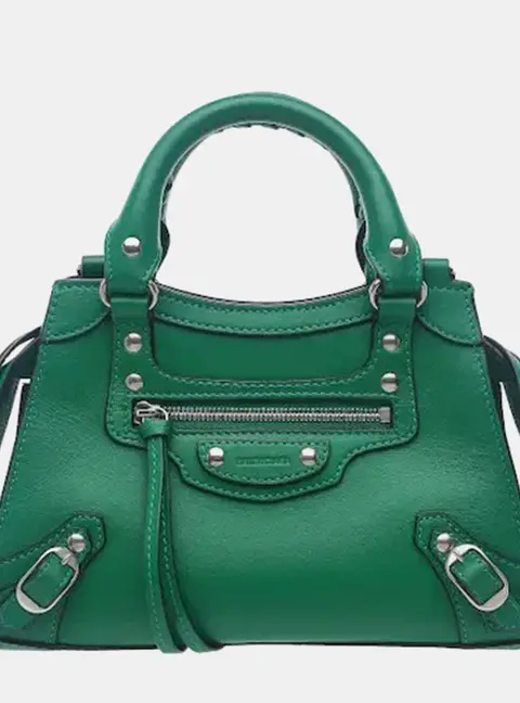 Balenciaga Neo Classic Mini Green Calfskin Leather Top Handle Bag