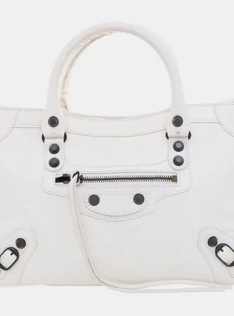 Balenciaga White Leather Small Le City Bag