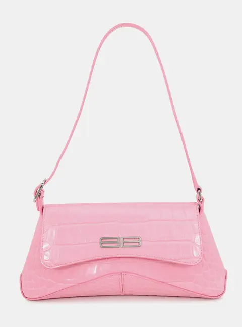 Balenciaga Xx Flap 2Way Bag Pink Embossed Leather Size Small
