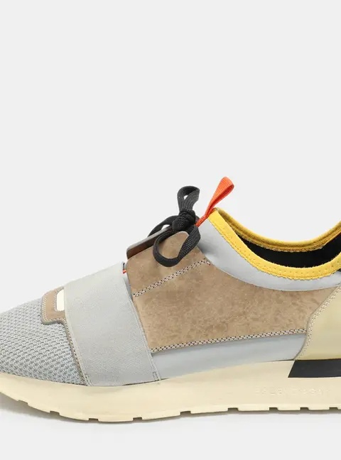 Balenciaga Race Runner Size 39 Multicolor Leather, Mesh and Patent Leather Low Top Sneakers