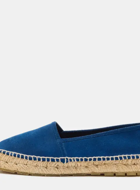 Balenciaga Blue Suede Espadrille Flats Size 40