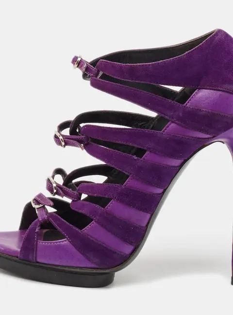 Balenciaga Purple Suede Strappy Sandals Size 39