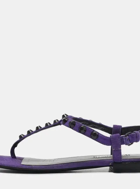 Balenciaga Purple Suede Arena Flat Sandals Size 37