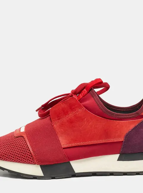 Balenciaga Race Runner Size 39 Multicolor Fabric, Leather and Mesh Lace Up Sneakers