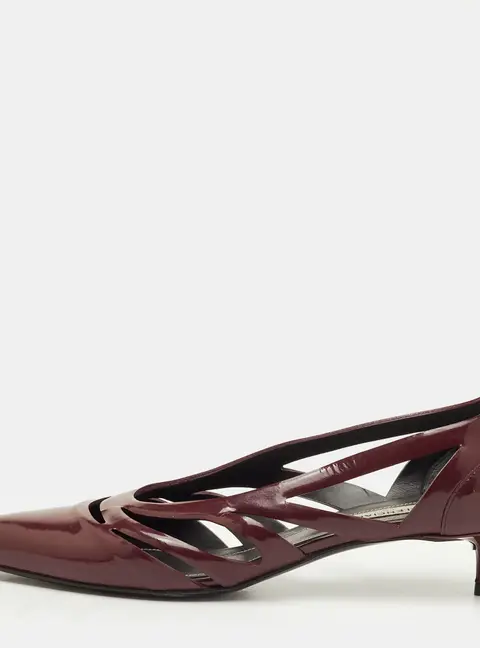 Balenciaga Size 37 Burgundy Patent Leather Pumps