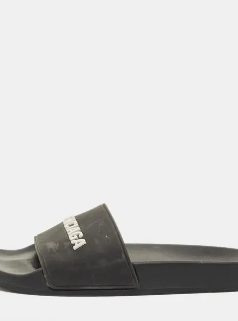 Balenciaga Size 39 Black Rubber Pool Slides