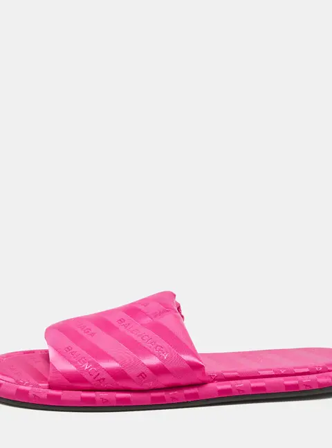Balenciaga Hotel Size 39 Pink Fabric Flat Slides