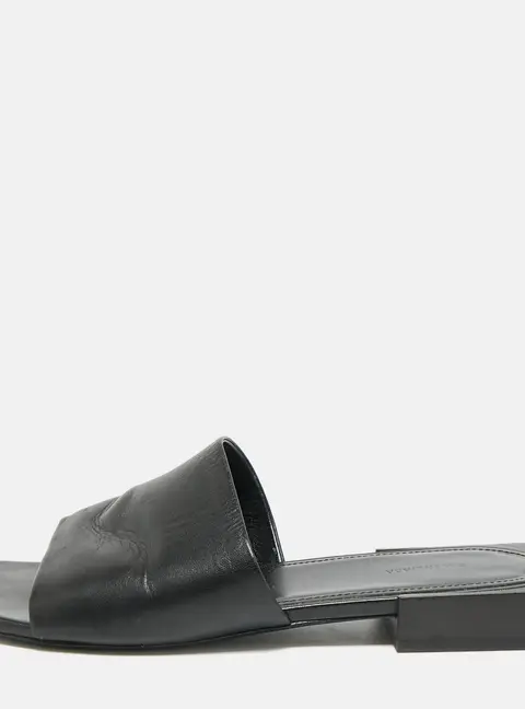 Balenciaga Box Size 37 Black Leather Flat Slides